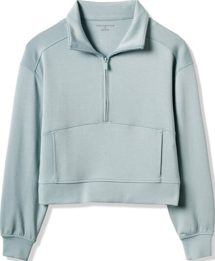 Travis Mathew Skyloft Soft 1/2 Zip Golfgenser dame Slate Medium Travis Mathew Skyloft Soft 1/2 Zip Golfgenser dame Slate Medium