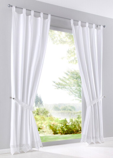bonprix Gardin med tie-back (1-pack) 1 (H/B: 125/90 cm),2 (H/B: 145/90 cm),3 (H/B: 175/90 cm),5 (H/B: 245/90 cm) hvit