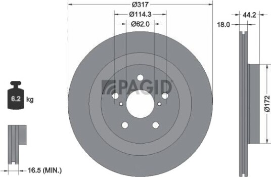 PAGID 56431NC Bremseskive PAGID 56431NC Bremseskive