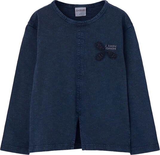 Boboli Knit T Shirt Flame For Girl Bci NAVY 110
