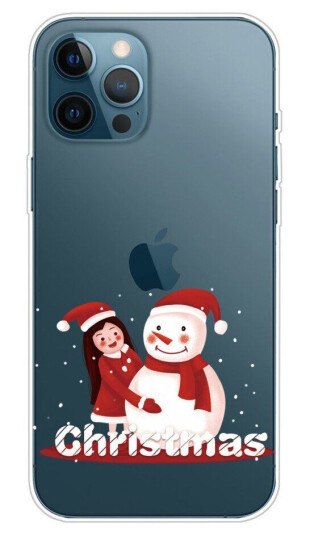 INCOVER iPhone 13 Pro TPU Plast Jul Deksel - Merry Christmas - Jente og Snømann