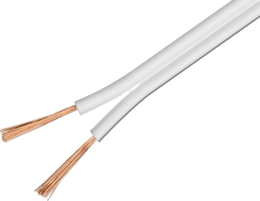 Pro Høyttalerkabel 2x2,5mm² 50m Hvit OFC