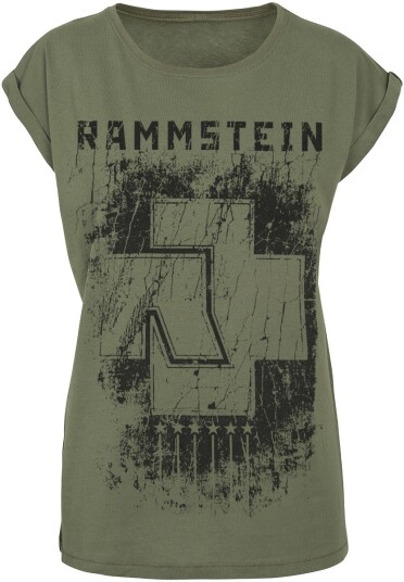 Rammstein T-skjorte 6 Herzen S til XL Damer olivengrønn