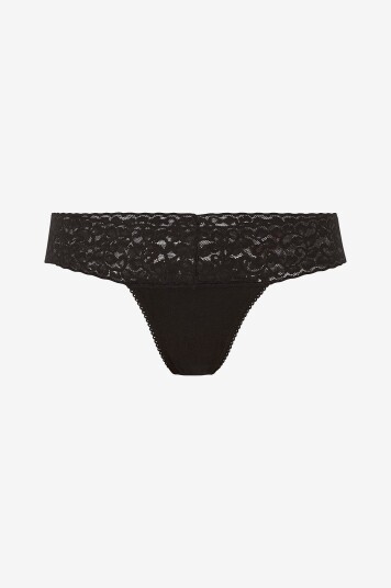 Lace Laboratory   Stringtruser Modal Thong   Svart