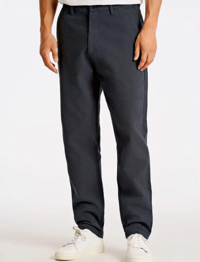 Lindbergh Wide Fit Twill Pants - Navy - S