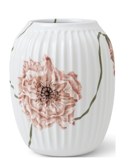 Kähler Hammershøi Poppy Vase Patterned WHITE WDECO H10CM
