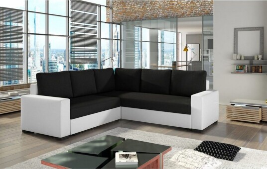 Seksjon Eltap Canis 235x235x89 cm Sawana 14 Soft 17 Svart Hvit