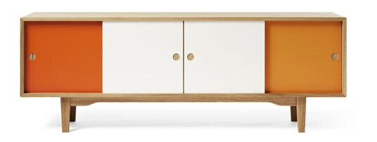 Zweed Moodi 180 sideboard Oransje/hvit, eikestamme