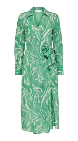 Selected Femme Sirine Ls Midi Wrap Dress - Absinthe Green 40