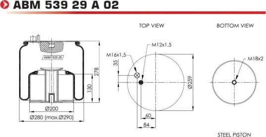 Luftbelg fjæring NEOTEC ABM53929A02