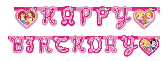 Globos Europe Girlander Happy Birthday Disney-prinsesser