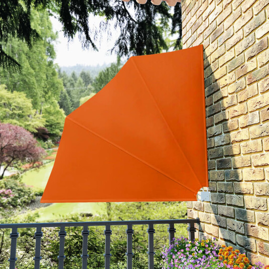 vidaXL Sammenleggbar sidemarkise for balkong terrakotta 140x140 cm vidaXL Sammenleggbar sidemarkise for balkong terrakotta 140x140 cm