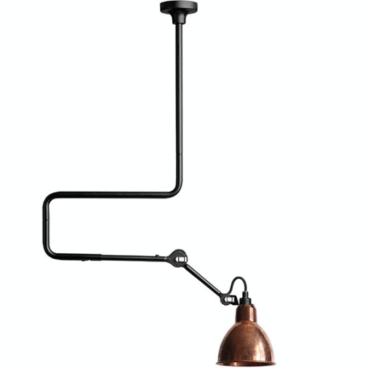 Lampe Gras N312 Taklampe Matt Sort & Rå Kobber