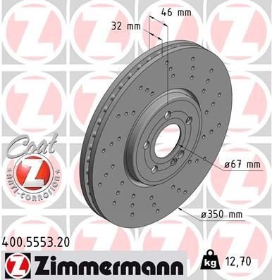 Bremseskive ZIMMERMANN 400.5553.20 Bremseskive ZIMMERMANN 400.5553.20