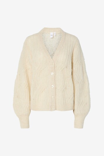 YAS Kardigan yasZuma LS Wool Blend Knit Grå YAS Kardigan yasZuma LS Wool Blend Knit Grå