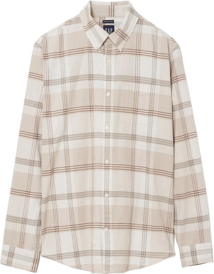GAP Plaid Oxford Button-Down Shirt From The Gap Collection - Cream - XL