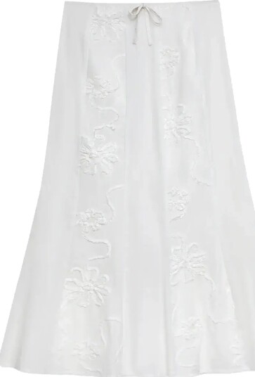 Laagam Lila White Midi Skirt White S