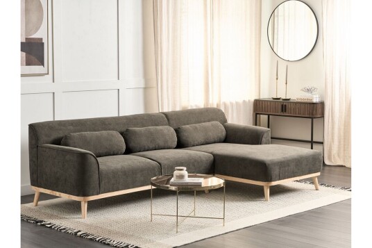 Bree Hjørnesofa 3 seter Grønn/Lyst tre
