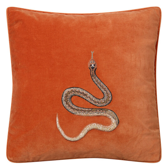 Chhatwal & Jonsson Embroidered Cobra putevar 50x50 cm Orange