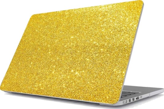 Klistremerke Macbook deksel Gullglitter Klistremerke Macbook deksel Gullglitter
