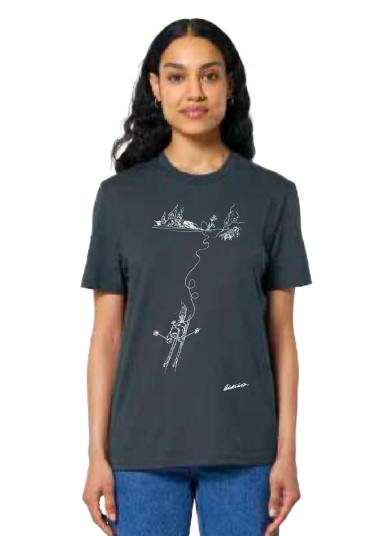 Huset Aukrust Gurin Ink Grey t-skjorte XL