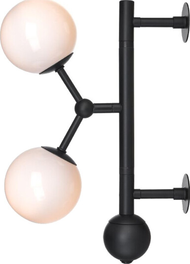 Halo Design Atom Vegglampe Sort Opal Halo Design Atom Vegglampe Sort Opal