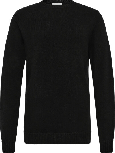 Davida Cashmere Man Chunky O Neck Sweater Black M Davida Cashmere Man Chunky O Neck Sweater Black M