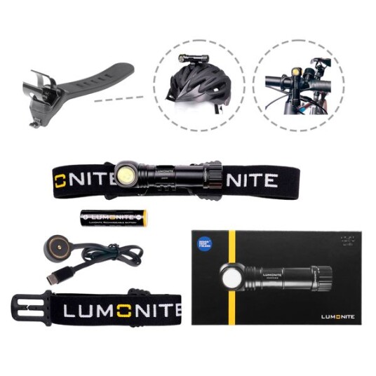 Sykkelhjelmlykt LUMONITE Compass 1250 lm / Oppladbar Sykkelhjelmlykt LUMONITE Compass 1250 lm / Oppladbar