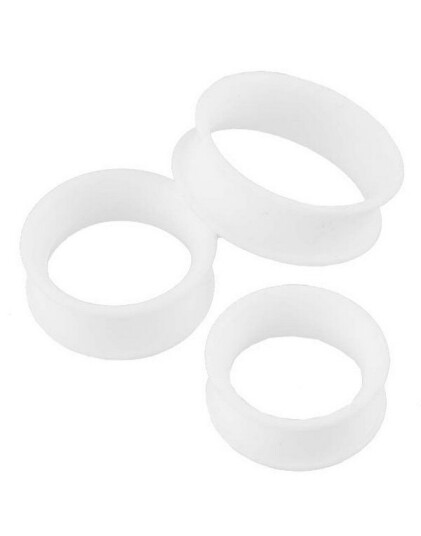 Excentrisk Hvit Piercing Tunnel Strl 4 mm