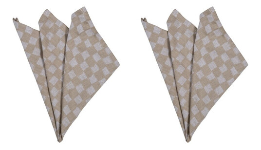 Byon - Checki servietter 2 stk beige rutete