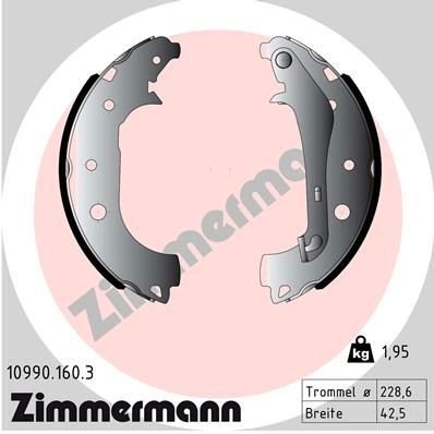 Bremsesko sett ZIMMERMANN 10990.160.3