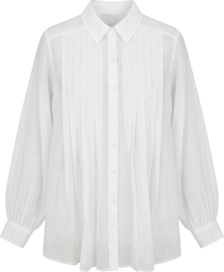 Vero Moda Vmmathilda Ls Oversize Pleat Shirt Exp White S