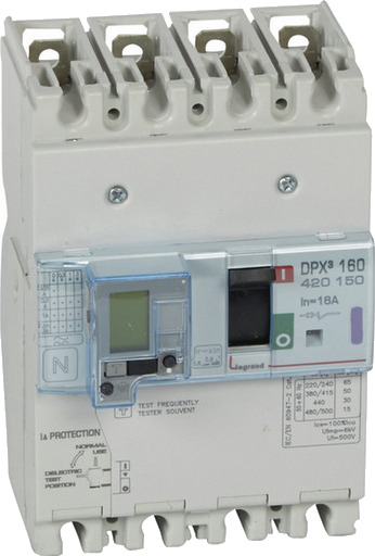Legrand DPX3 160 Termisk Sikring + Jordfeil 4P 16A 50kA