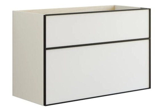 Dansani Inzo Alu-ramme Svart Servantskap med Ekstra Stor Underskuff Hvit Matt / 100cm DA-M15-8010