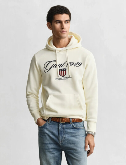 GANT Graphic Hoodie - Cream - XL GANT Graphic Hoodie - Cream - XL