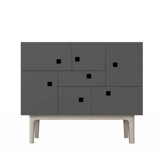 Zweed Peep C1 skap slate grey, hvitpigmentert eik