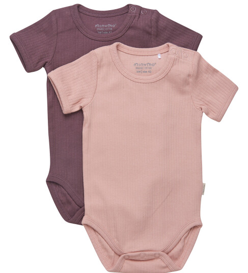 Minymo Body k/e 2 pack Misty Rose Minymo 2 år 92 Kortermet body Rosa
