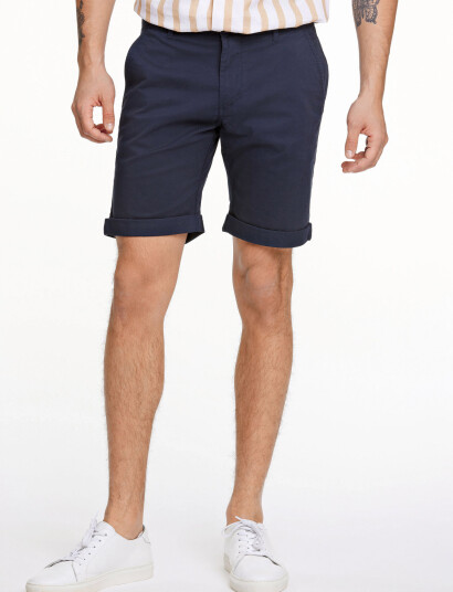 Lindbergh Superflex Chino Shorts - Navy - S Lindbergh Superflex Chino Shorts - Navy - S