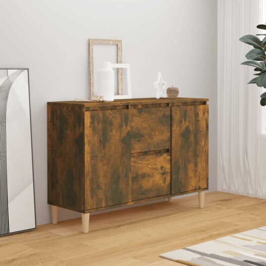vidaXL Skjenk røkt eik 103,5x35x70 cm konstruert tre vidaXL Skjenk røkt eik 103,5x35x70 cm konstruert tre