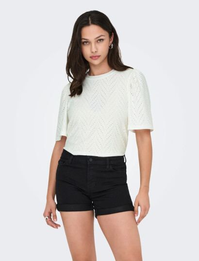 JDY Jdycarla Cathinka S/S Top Jrs Noos - White - XS