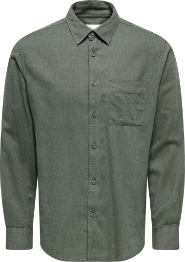 ONLY & SONS Onsmars Reg Fit Ls Shirt Noos Grey XS