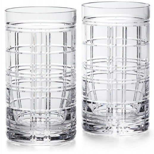Ralph Lauren Hudson Plaid Highball Glass 2 pk