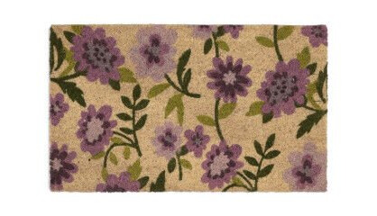 Ruco print Flowers purple – dørmatte i kokos