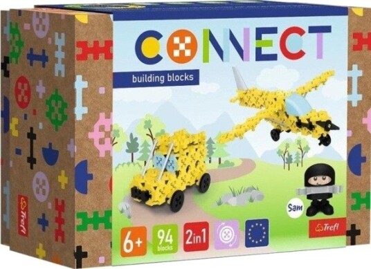 Trefl Byggesett Connect 2In1 Fly / Jeep Gul