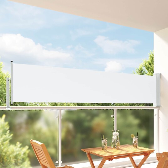 vidaXL Side Markise 80 x 300 cm 100% polyester jern stål Rektangulær