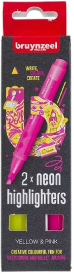Bruynzeel Neon Highlighter 2-Sett Yellow & Pink
