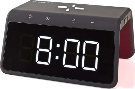 Nedis Alarm clock wireless charger | Qi sertifisert | 5 / 7.5 / 10 / 15 W | USB-A Han | Nattlys | 2 Alarmtider | slumrefunksjon
