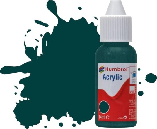 Humbrol Akryl No 239 Racing Green - Blank 14ml Dropper Bottle