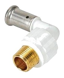 Henco Pres Vinkel 90° Pvdf 20 Mm X 12" Pres/Udvendig Gevind