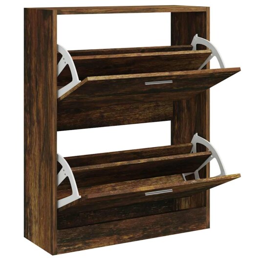 vidaXL Skoskap r?kt eik 63x24x81 cm konstruert tre vidaXL Skoskap r?kt eik 63x24x81 cm konstruert tre